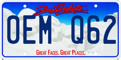 SD license plate 0EMQ62