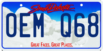 SD license plate 0EMQ68