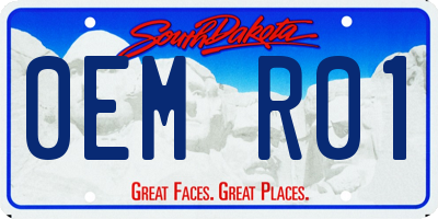 SD license plate 0EMR01