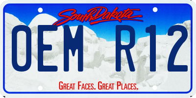 SD license plate 0EMR12