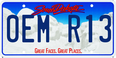 SD license plate 0EMR13