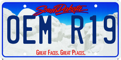 SD license plate 0EMR19