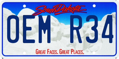 SD license plate 0EMR34