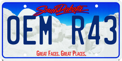 SD license plate 0EMR43