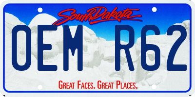 SD license plate 0EMR62