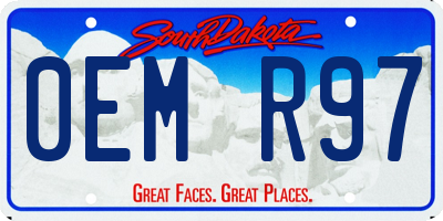 SD license plate 0EMR97