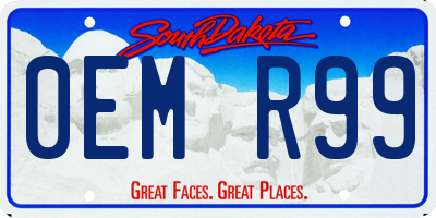 SD license plate 0EMR99