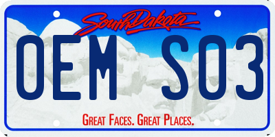 SD license plate 0EMS03