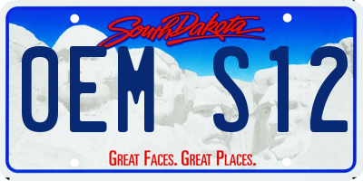 SD license plate 0EMS12