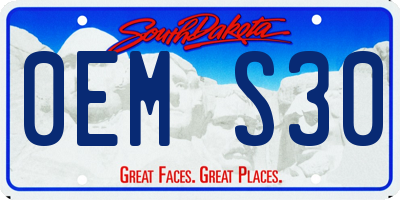 SD license plate 0EMS30