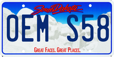 SD license plate 0EMS58