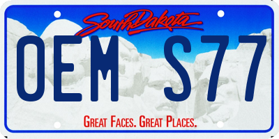 SD license plate 0EMS77