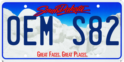 SD license plate 0EMS82