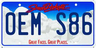 SD license plate 0EMS86