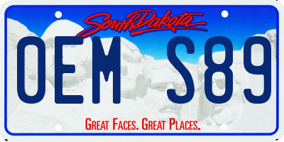 SD license plate 0EMS89