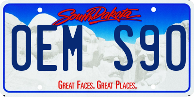 SD license plate 0EMS90