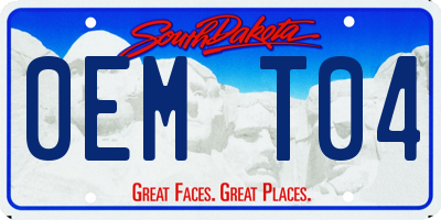 SD license plate 0EMT04