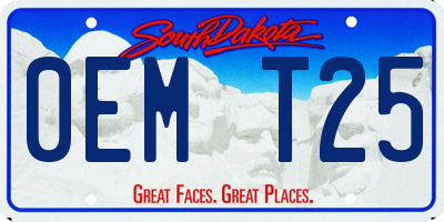 SD license plate 0EMT25