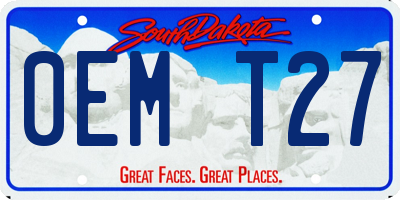 SD license plate 0EMT27