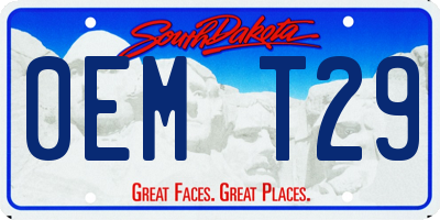 SD license plate 0EMT29
