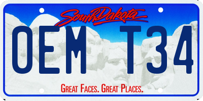 SD license plate 0EMT34