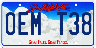 SD license plate 0EMT38