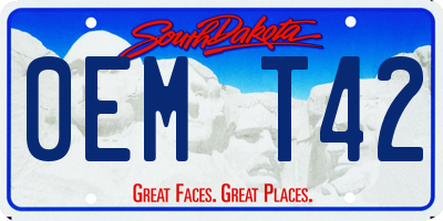 SD license plate 0EMT42