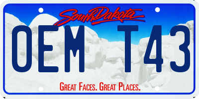 SD license plate 0EMT43
