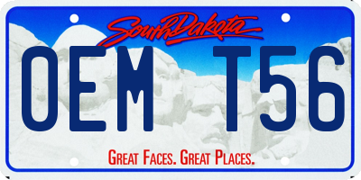 SD license plate 0EMT56