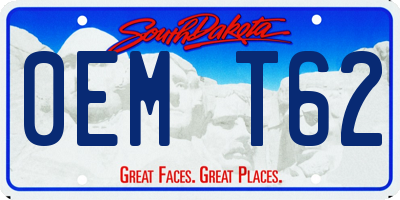 SD license plate 0EMT62