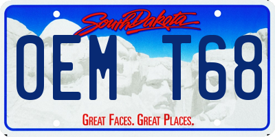 SD license plate 0EMT68