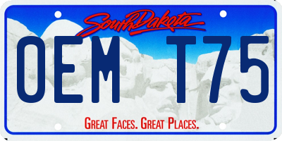 SD license plate 0EMT75