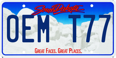 SD license plate 0EMT77