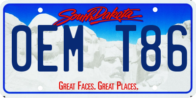 SD license plate 0EMT86