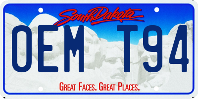 SD license plate 0EMT94