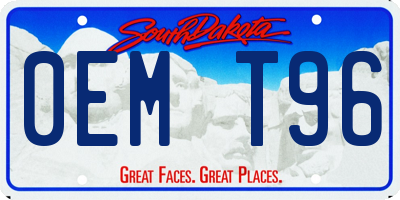 SD license plate 0EMT96