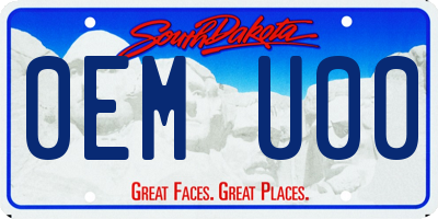 SD license plate 0EMU00