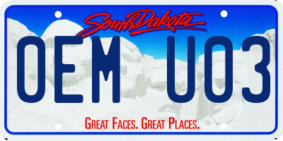 SD license plate 0EMU03