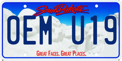 SD license plate 0EMU19