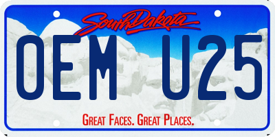 SD license plate 0EMU25