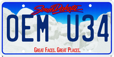 SD license plate 0EMU34
