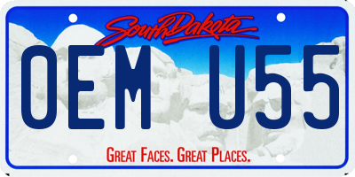 SD license plate 0EMU55