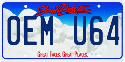 SD license plate 0EMU64