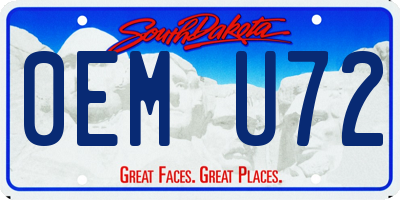 SD license plate 0EMU72