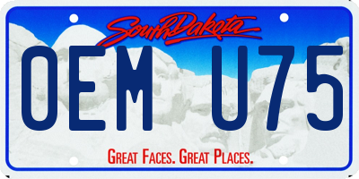 SD license plate 0EMU75