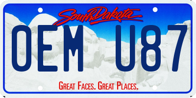 SD license plate 0EMU87