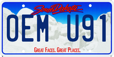 SD license plate 0EMU91