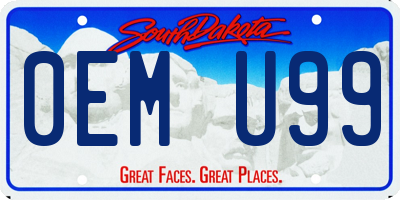 SD license plate 0EMU99