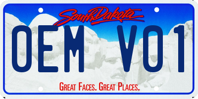 SD license plate 0EMV01