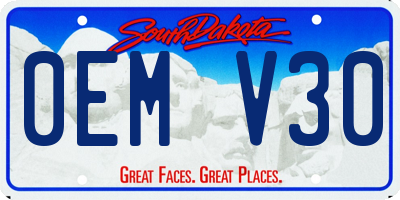 SD license plate 0EMV30